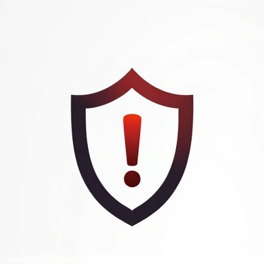 Icona di avviso con scudo e punto esclamativo